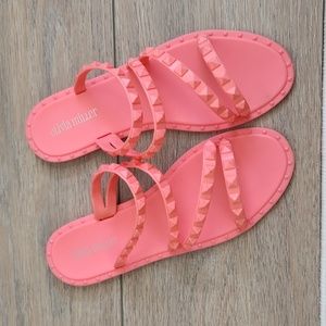 Pink Strappy Stud Sandals